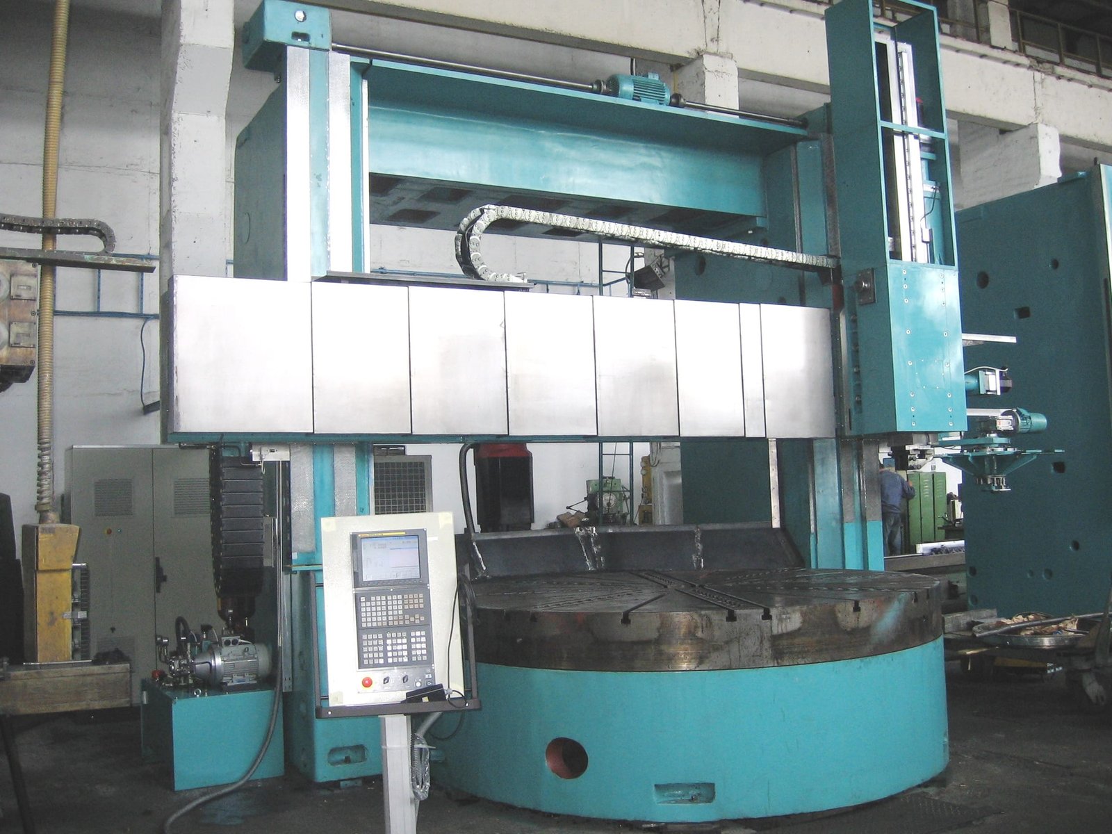 Retrofitted vertical turning lathe