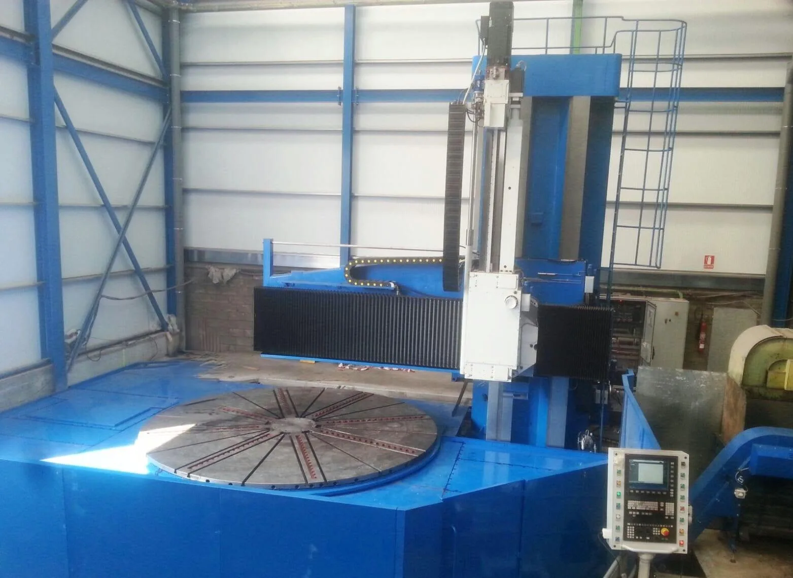 Retrofitted vertical turning lathe